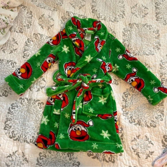 Sesame Street Other - Sesame Street Green Kids Robe with Cartoon Characters